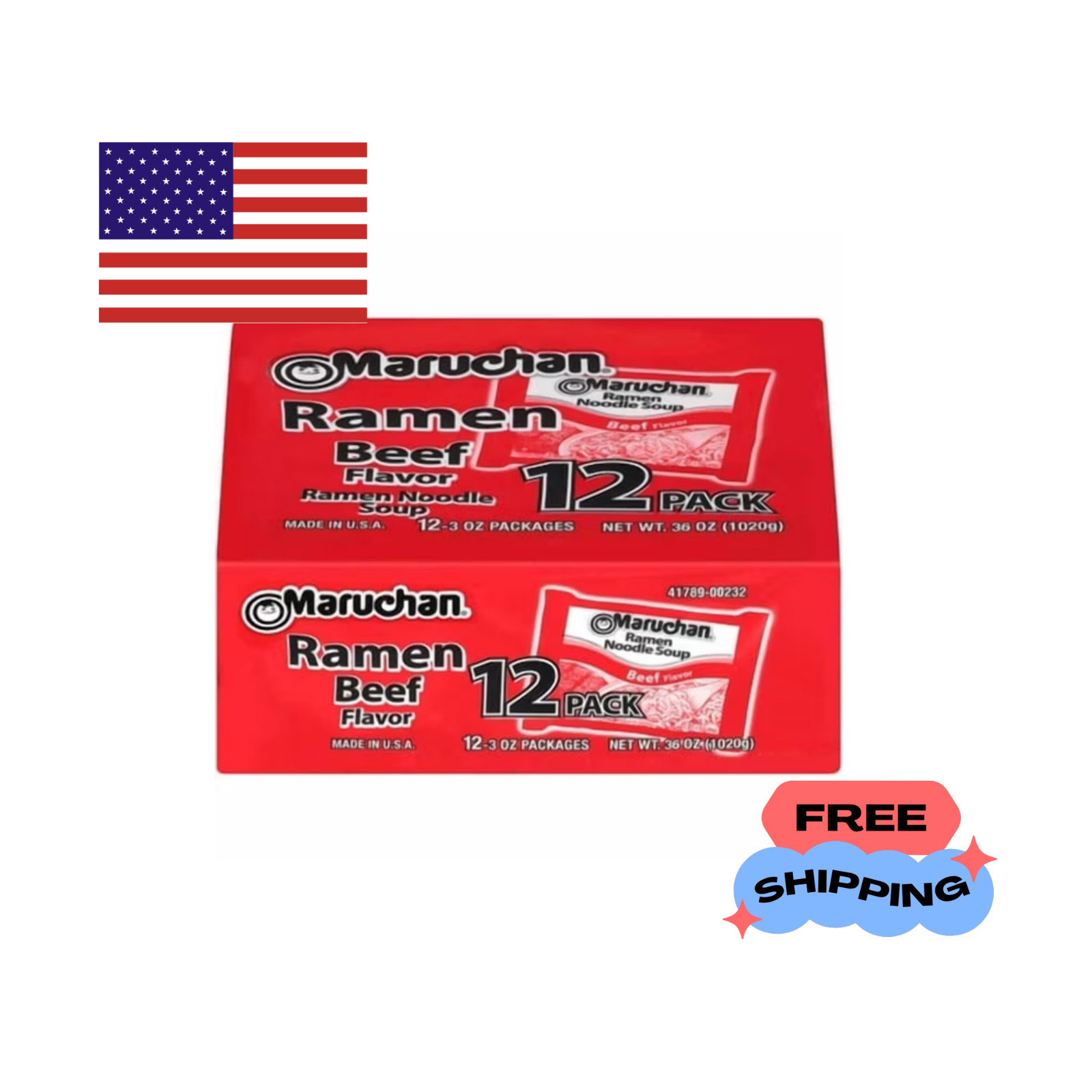 (24 pack) Maruchan Ramen Noodle Soup, Beef Flavor Instant Noodles, 3 oz***