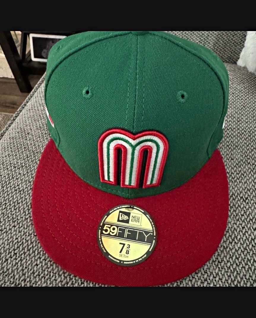New Era 59FIFTY Fitted Baseball Cap Mexico Flag Patch Green/Red/White 7 3/8 New Era 59FIFTY Fitted Baseball Cap Mexico Flag Patch Green/Red/White 7 3/8