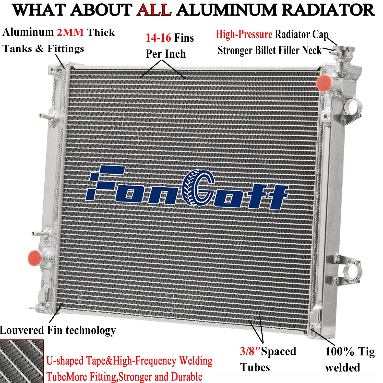 3 ROW Aluminum Radiator fit 2005-2015 Toyota Tacoma 2.7L L4 4.0L V6 AT DPI2802. 3 ROW Aluminum Radiator fit 2005-2015 Toyota Tacoma 2.7L L4 4.0L V6 AT DPI2802.