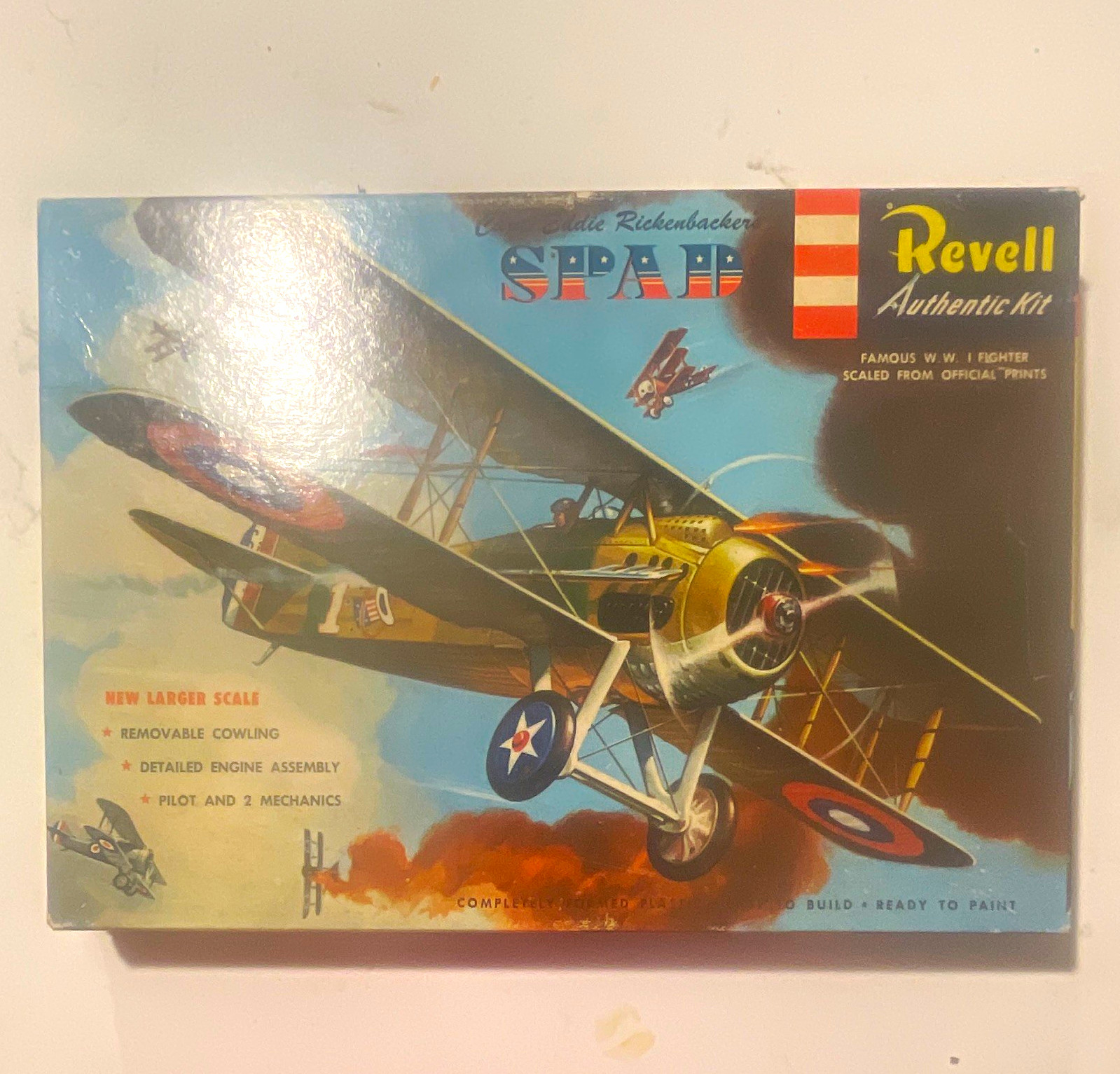 Revell Capt. Eddie Rickenbacker\'s SPAD Airplane Kit 1:28 Plastic H-256 Revell Capt. Eddie Rickenbacker\'s SPAD Airplane Kit 1:28 Plastic H-256