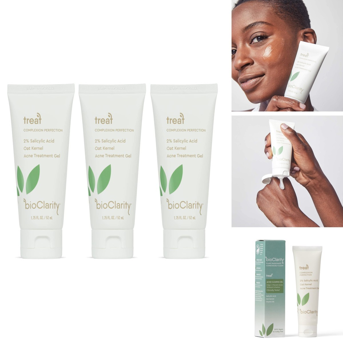 bioClarity Acne Treatment Gel 2% Salicylic Acid + Moisturizing Oat Kernel 100%