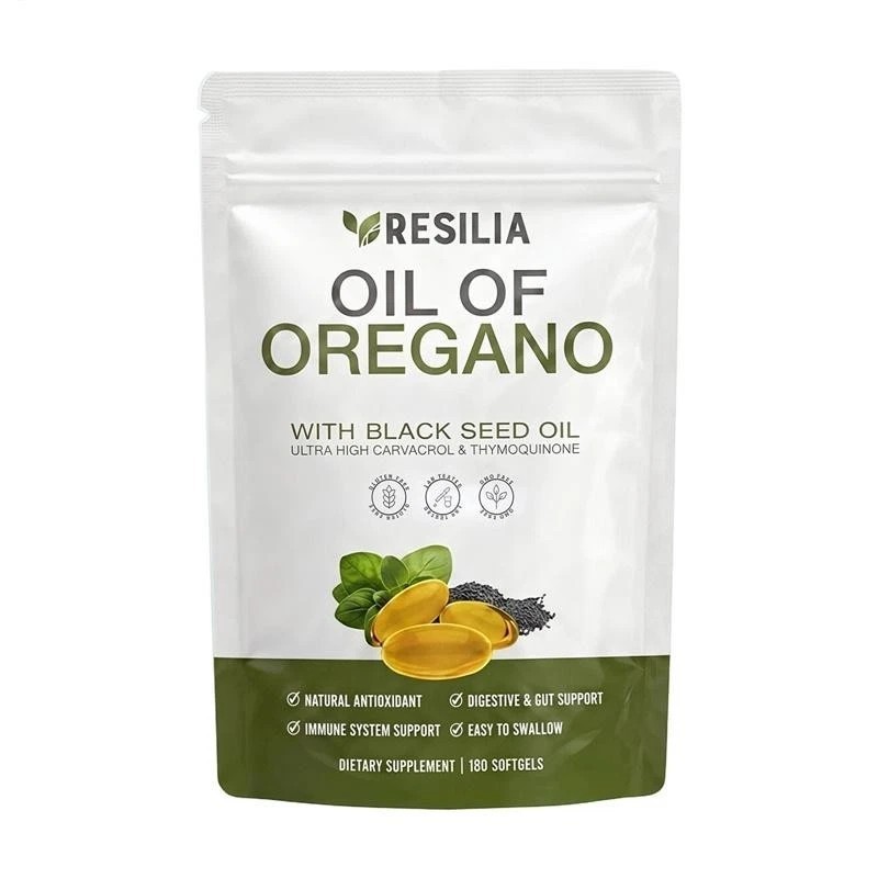 1-5Pack Resilia Oil of Oregano 6000mg with Black Seed Oil Softgels - 60 Capsules