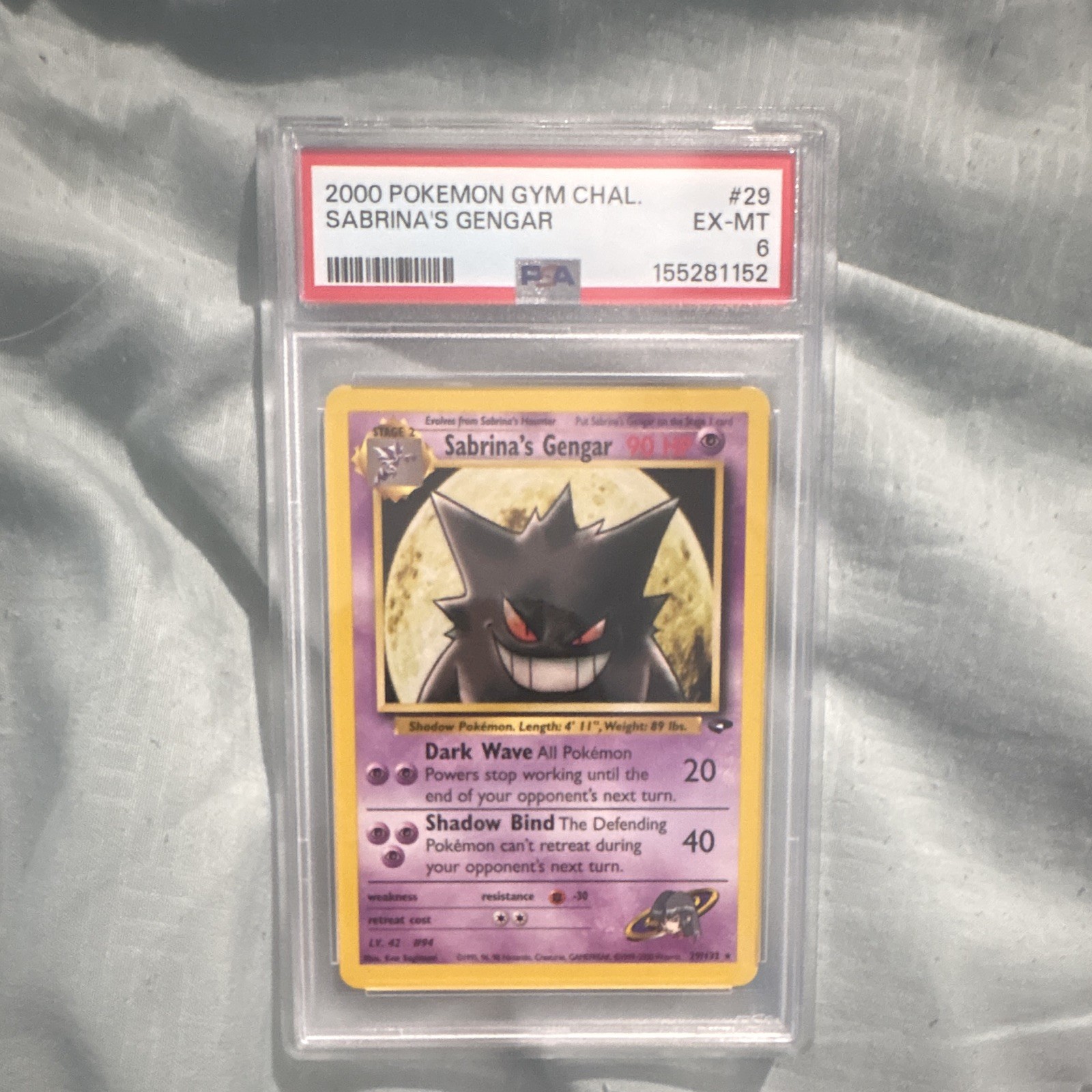 Pokemon Gym Challenge Sabrina\'s Gengar Holo Unlimited 29/132 English 2000 PSA 6 Pokemon Gym Challenge Sabrina\'s Gengar Holo Unlimited 29/132 English 2000 PSA 6