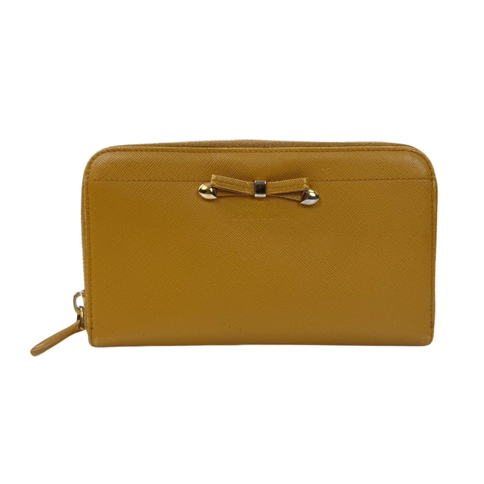 Authentic Pre-Owned Prada Cross-Grain Calfskin Full-Zip Long Wallet.