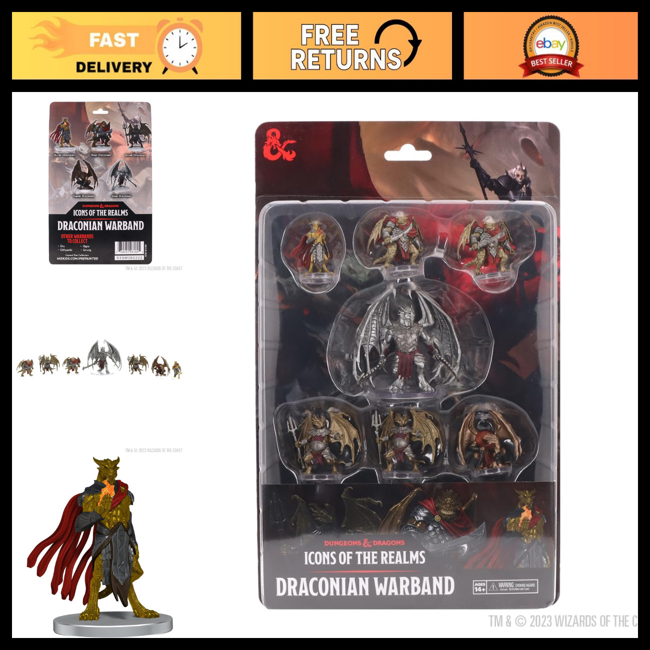 D&D Draconian Army Miniature Figures - Tabletop RPG, Collectible Gaming Pieces