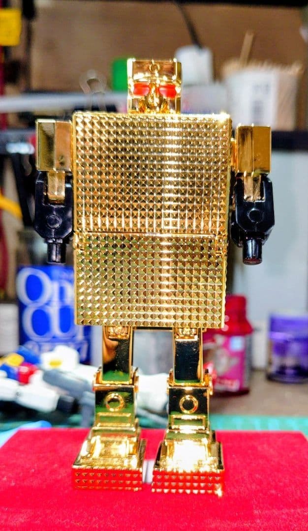 Popy Chogokin GB-37 Gold Lightan 1981 Vintage Japan Diecast Gold Finish Robot