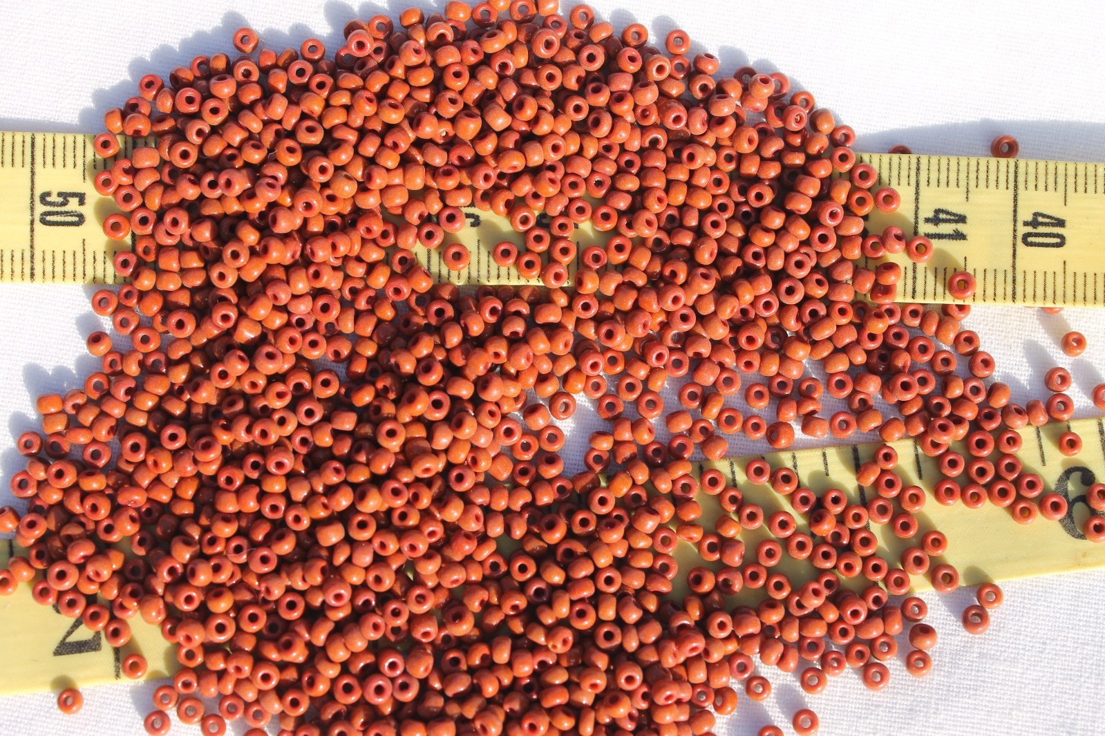 9/0 Vintage French Glass Mixed Opaque Light & Medium Brown Seed Beads 1oz
