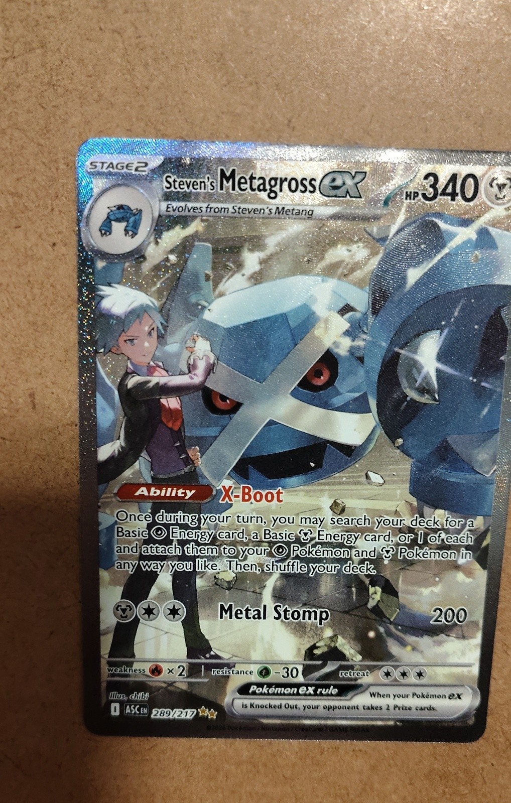 Steven\'s Metagross ex 289/217 Me: Ascended Heroes Holo Steven\'s Metagross ex 289/217 Me: Ascended Heroes Holo