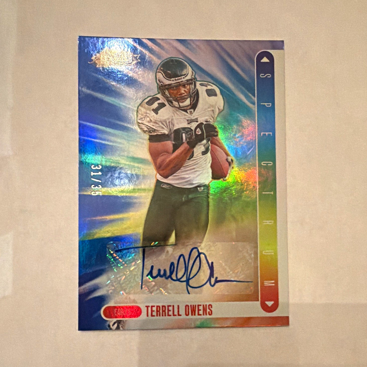 2024 Panini Absolute Football Terrell Owens Spectrum Signatures Auto #SS-TOS /35 2024 Panini Absolute Football Terrell Owens Spectrum Signatures Auto #SS-TOS /35