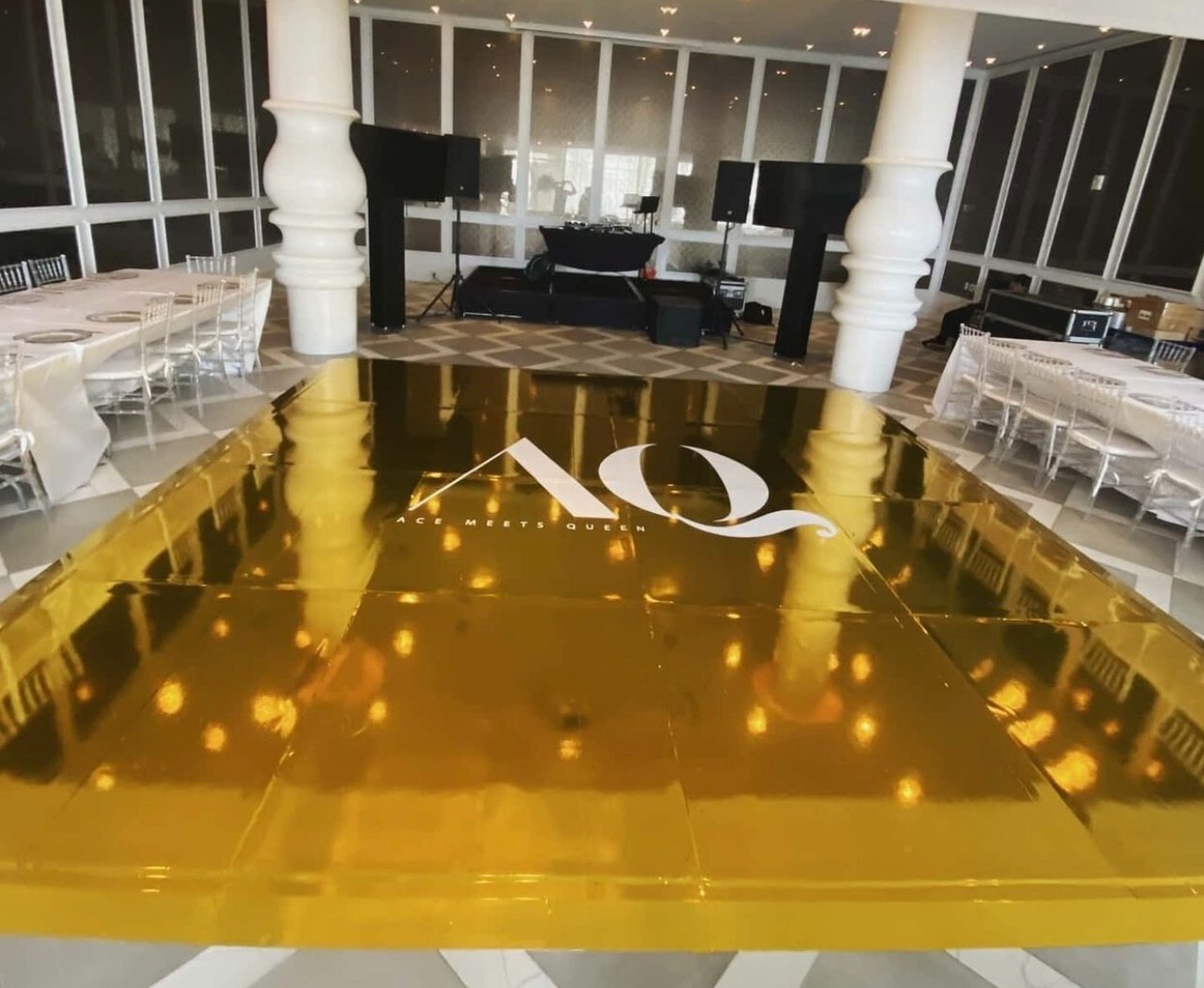 Gold Mirror/Chrome Dance Floor Wrap 5ft x 30m - 6mil - Removable - Bubble Free
