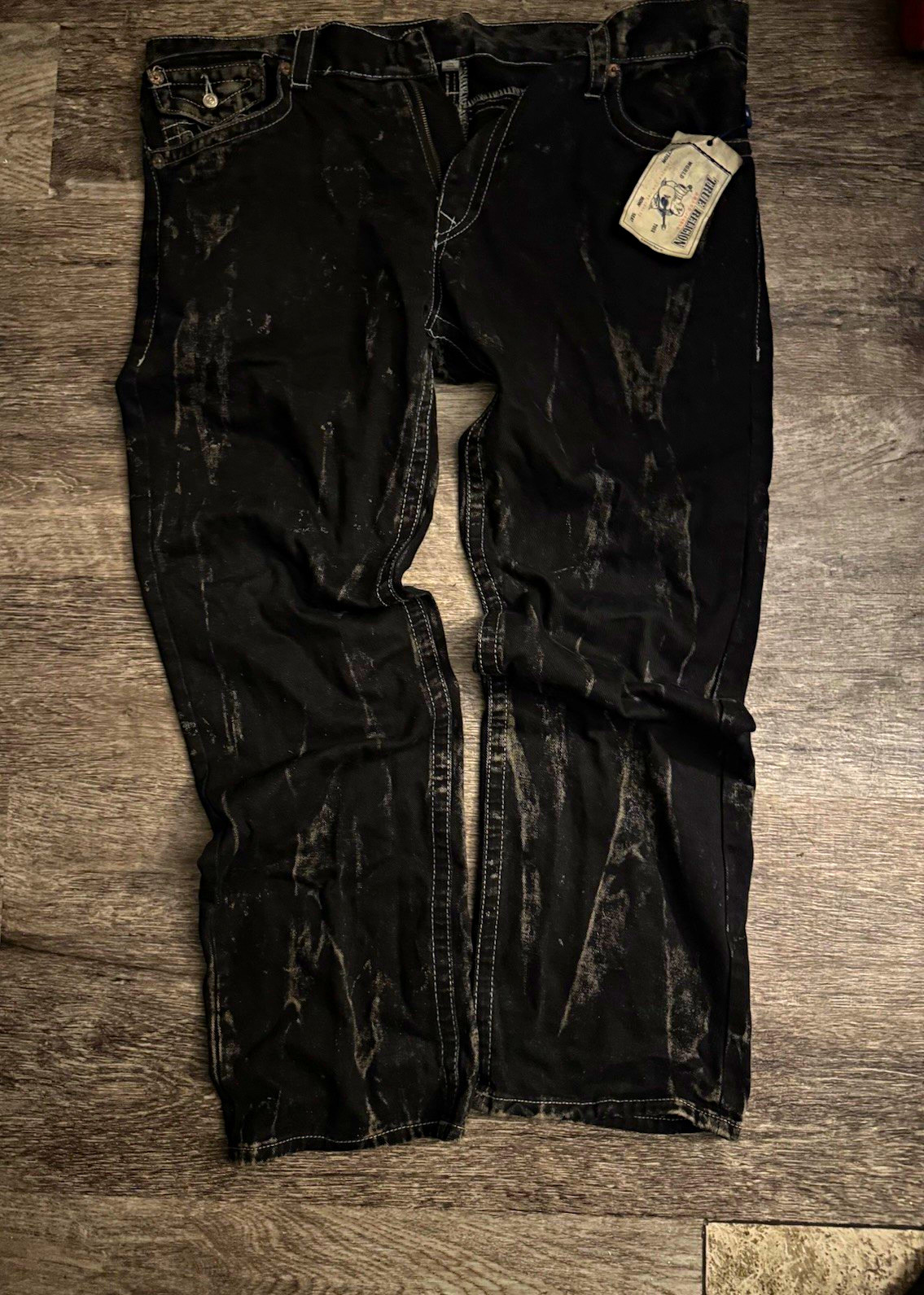 True Religion World Tour Men\'s Straight Fit Black Denim Jeans Cotton Mid Rise True Religion World Tour Men\'s Straight Fit Black Denim Jeans Cotton Mid Rise