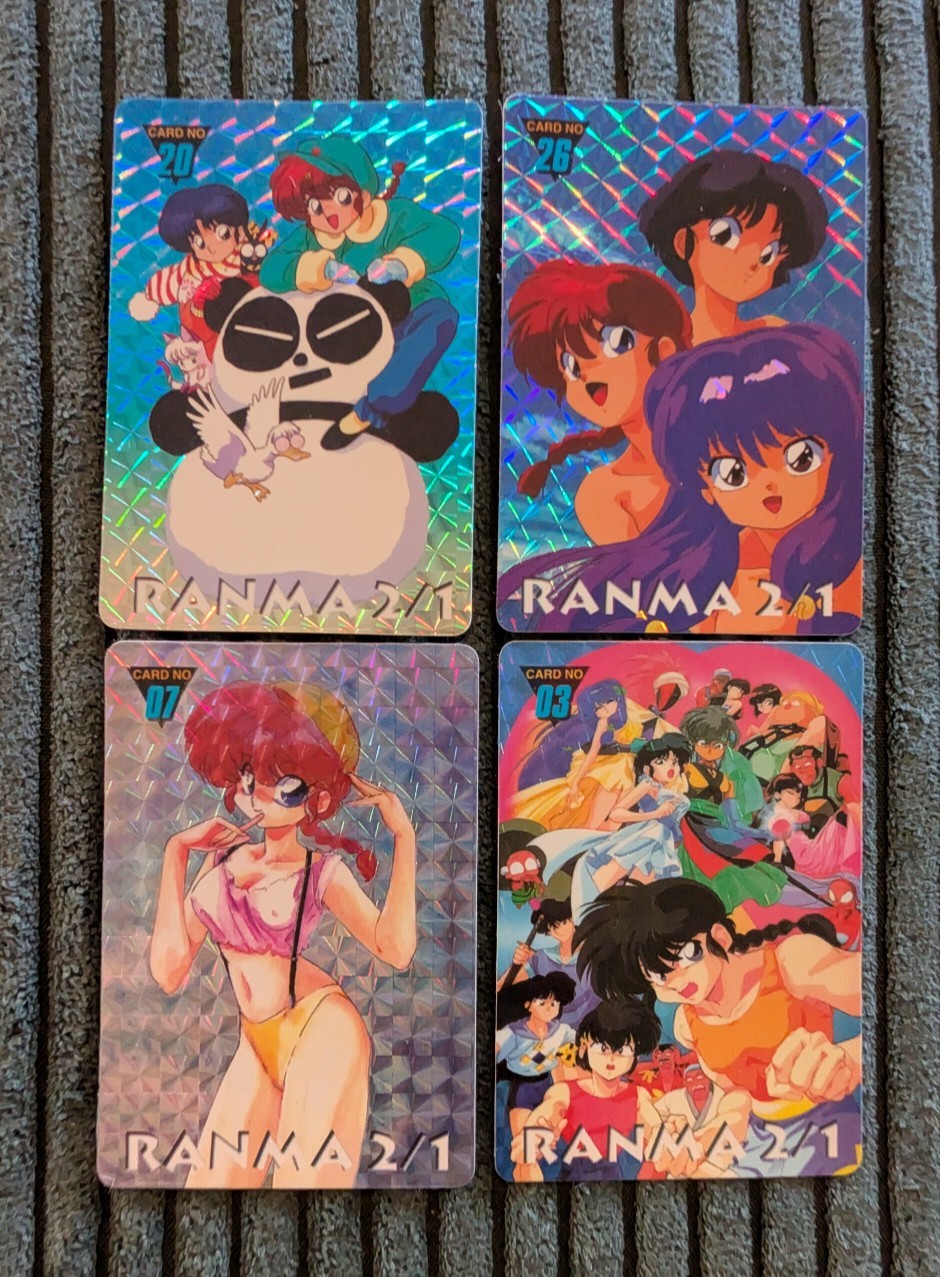 Rare Ranma Vending Prism Card Lot Of 4 Matching Set Vintage LP-NM