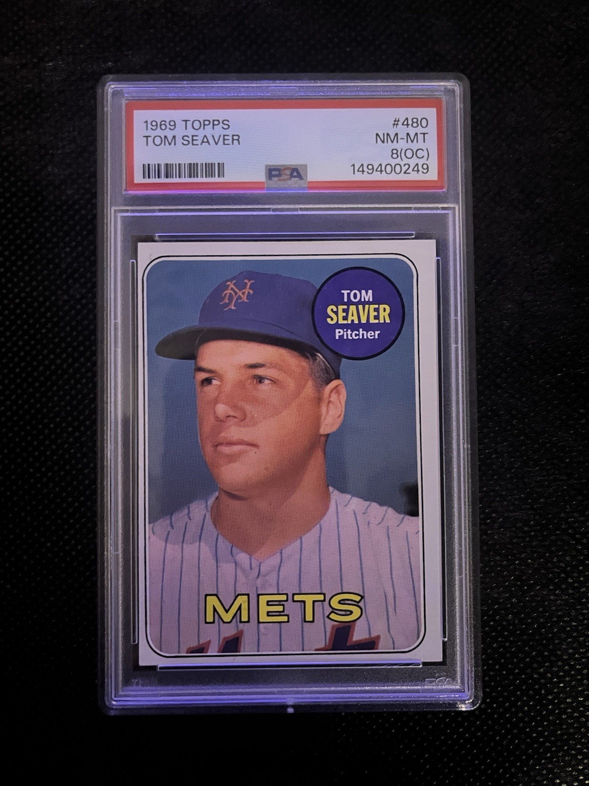 1969 Topps #480 Tom Seaver PSA 8 (OC) NM-MT Mets HOF Vintage Baseball Card 1969 Topps #480 Tom Seaver PSA 8 (OC) NM-MT Mets HOF Vintage Baseball Card