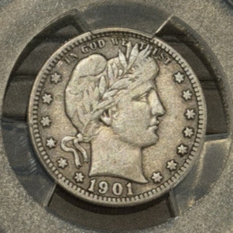 1901-S Barber Quarter As shown in the figure, San Francisco, Nice Key Date 1901-S Barber Quarter As shown in the figure, San Francisco, Nice Key Date
