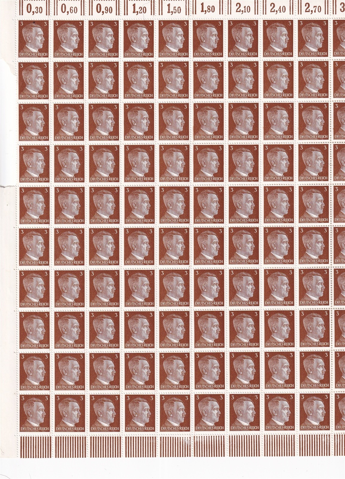 Stamp Germany Mi 782 Sc 507 Sheet 1941 WWII Fascism War Era Hitler MNH F