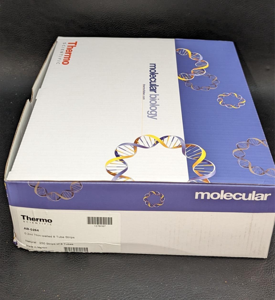 Thermo Scientific AB0264 .2ml Thin-Walled 8 Tube Strips Box of 250 PCR qPCR Thermo Scientific AB0264 .2ml Thin-Walled 8 Tube Strips Box of 250 PCR qPCR