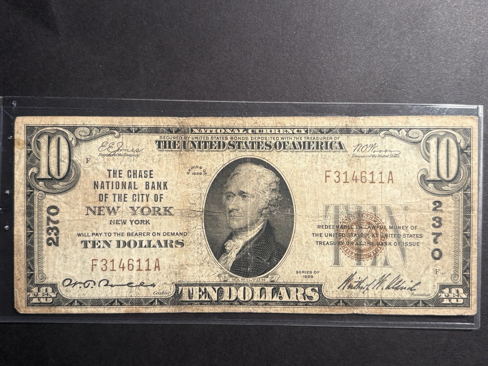 1929 $10 National Currency Chase National Bank New York City NY — Circulated 1929 $10 National Currency Chase National Bank New York City NY — Circulated