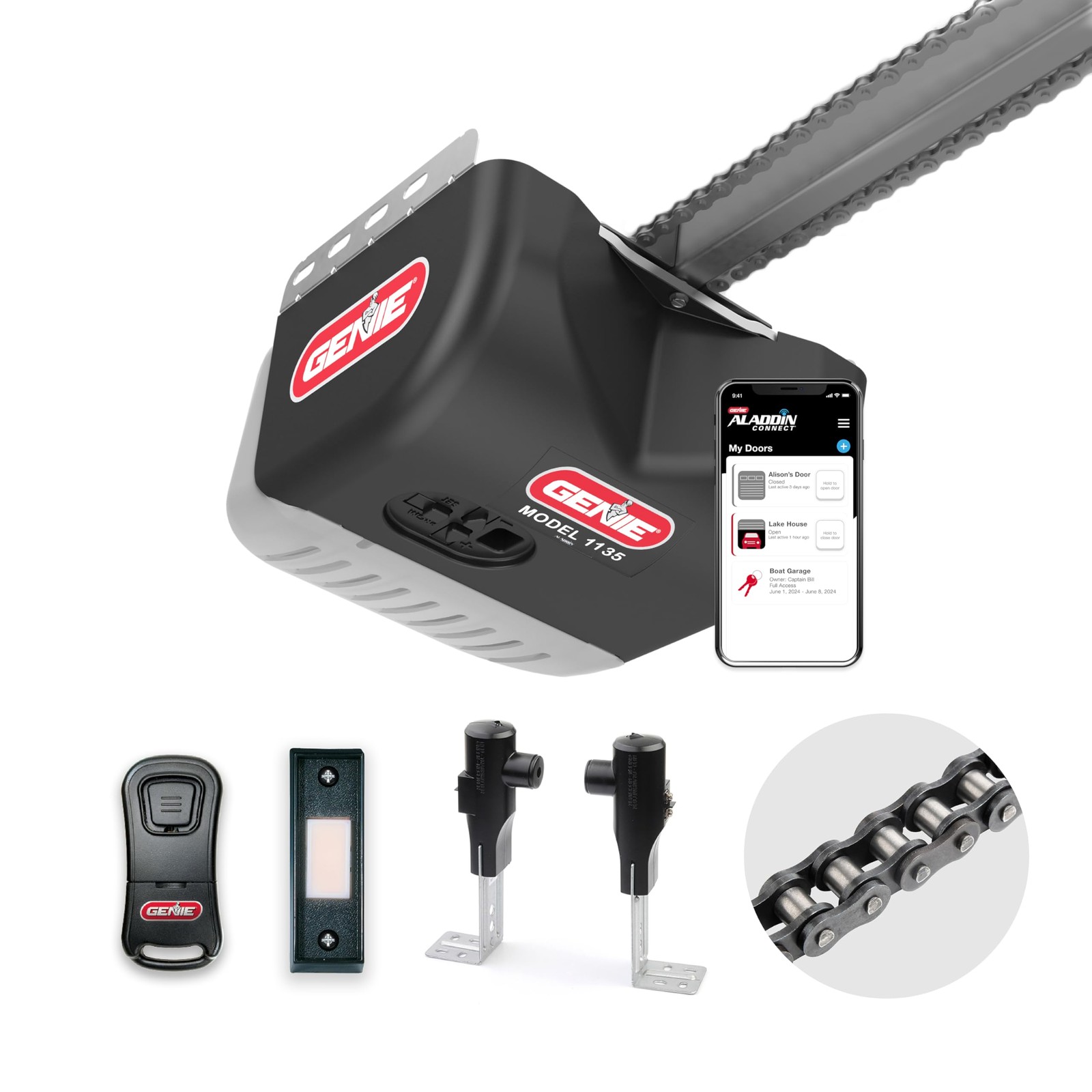 Genie Chain Drive 500 Garage Door Opener with WiFi Smart Connectivity 12 HP Genie Chain Drive 500 Garage Door Opener with WiFi Smart Connectivity 12 HP