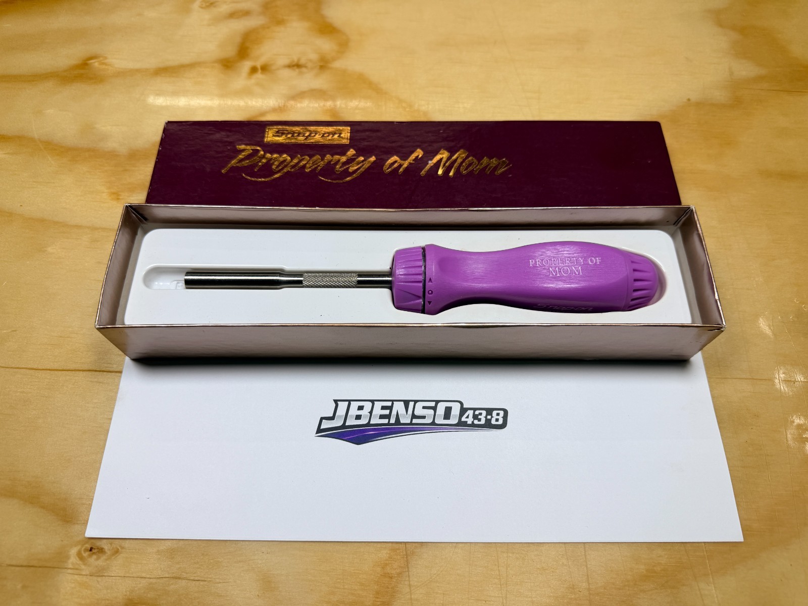 Snap-on Tools RARE PROPERTY OF MOM Hard Grip Ratcheting Screwdriver SSDMRMOMX Snap-on Tools RARE PROPERTY OF MOM Hard Grip Ratcheting Screwdriver SSDMRMOMX