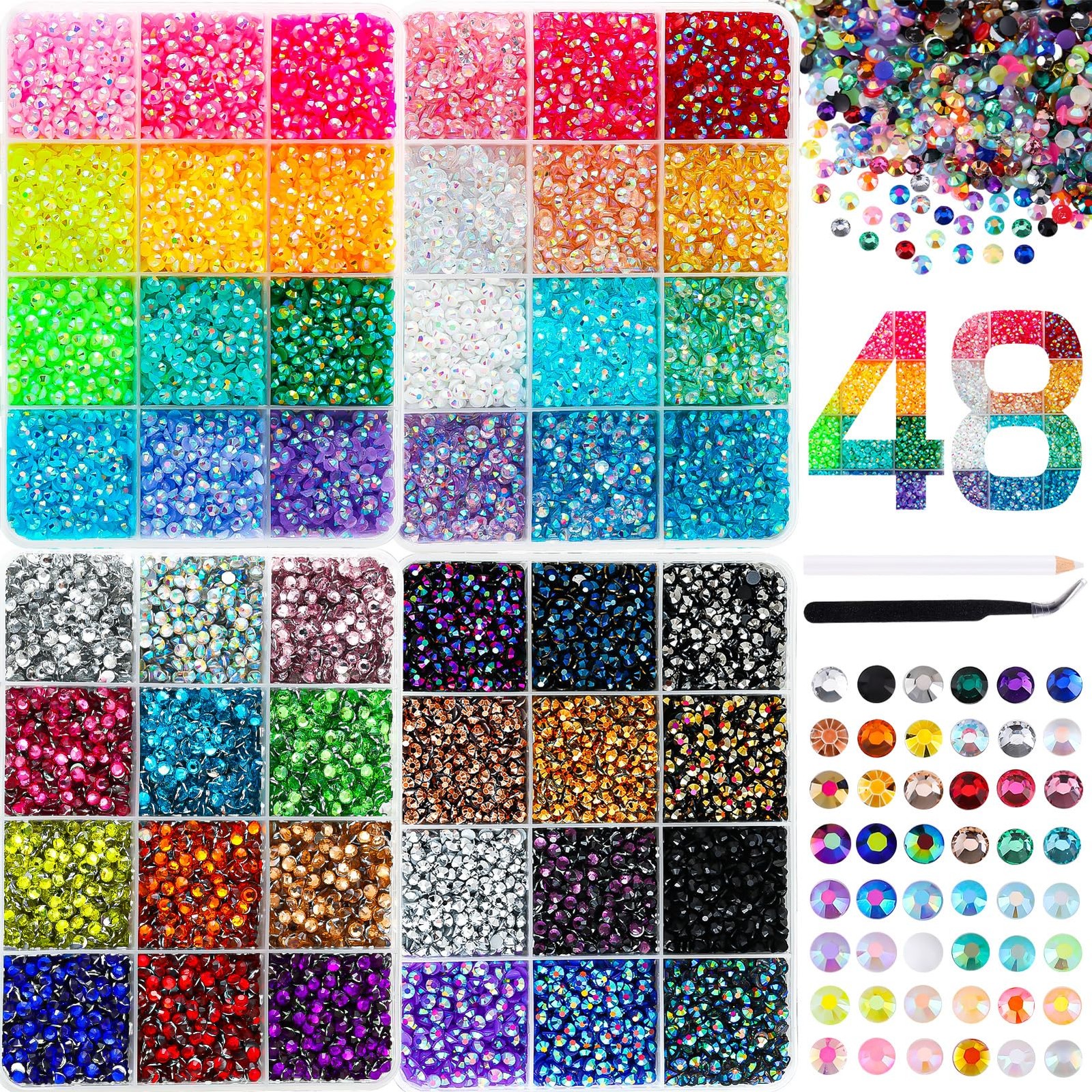 UWETIME 32000Pcs Resin Jelly Flatback Rhinestones for Bedazzling Kit 3mm | Mu... UWETIME 32000Pcs Resin Jelly Flatback Rhinestones for Bedazzling Kit 3mm | Mu...