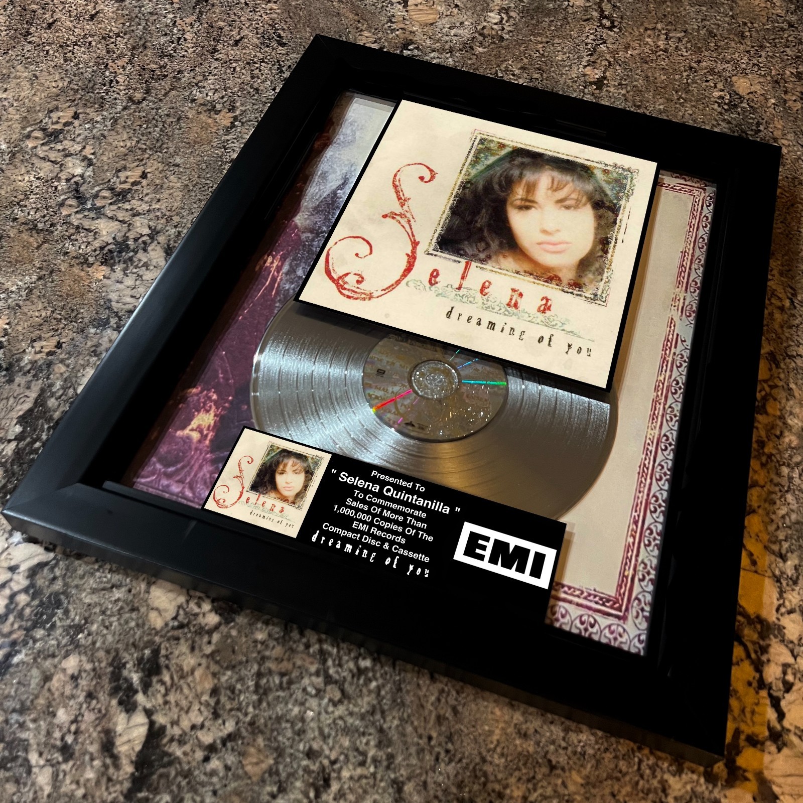 Selena Quintanilla ( Dreaming Of You ) Platinum Music Award Vinyl LP Record CD