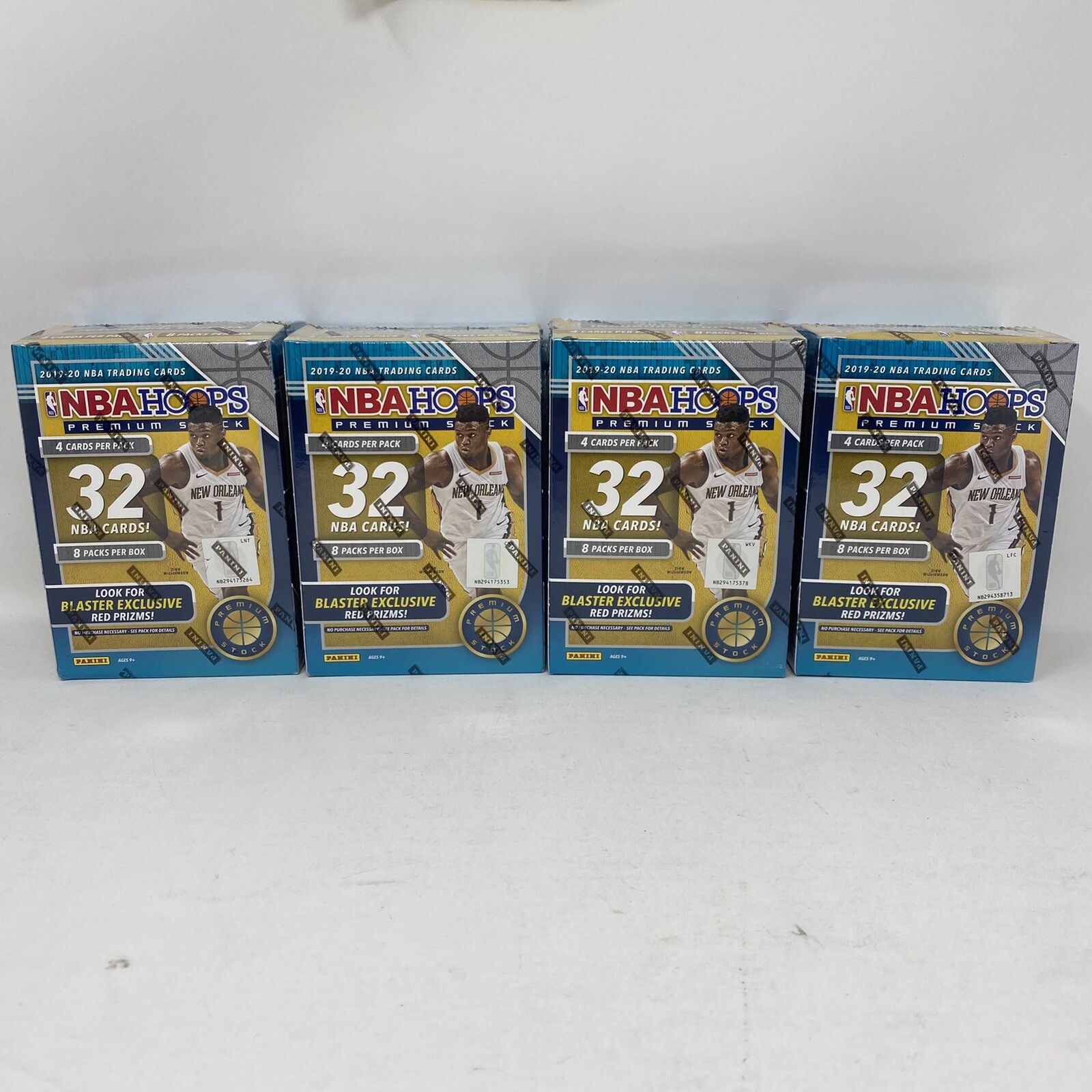 (4) 2019-20 Panini Hoops Premium Basketball NBA Blaster Boxes Red Prizm RC's New (4) 2019-20 Panini Hoops Premium Basketball NBA Blaster Boxes Red Prizm RC's New