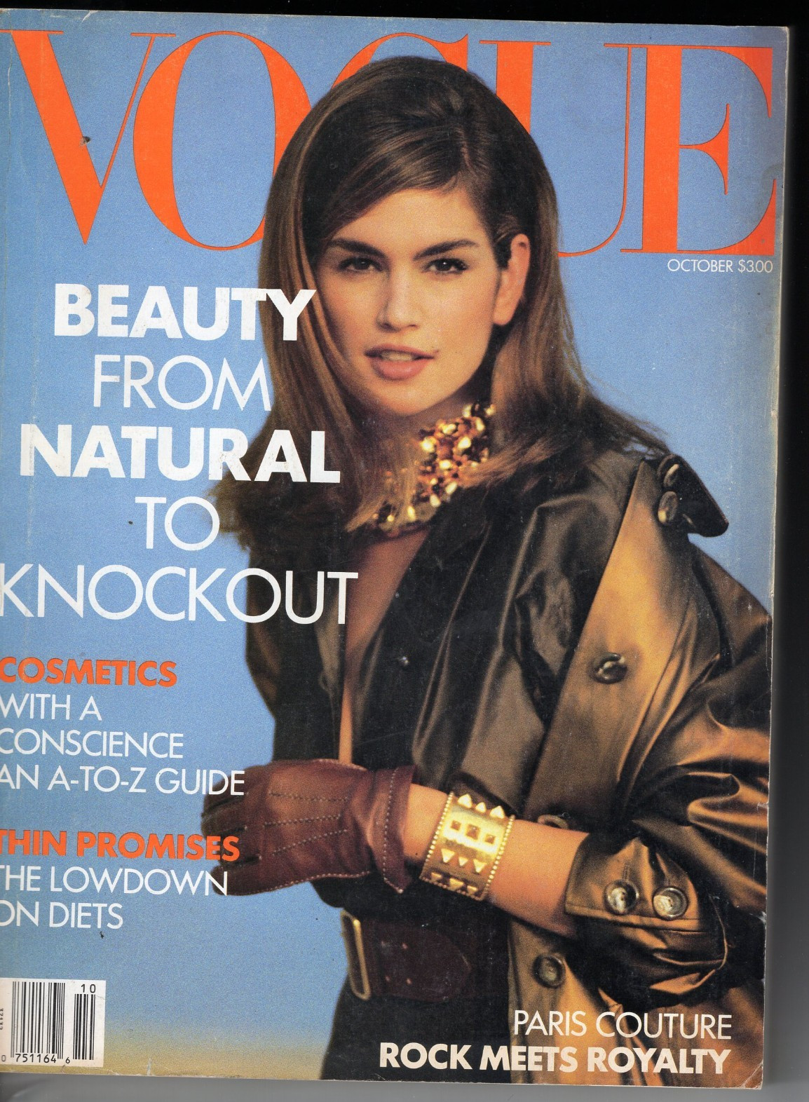 Vogue October 1990 Cindy Crawford Christy Turlington Linda Evangelista Nadege