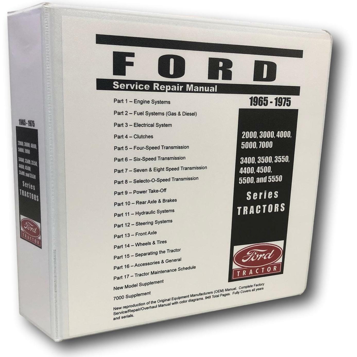 2000 Ford Tractor Technical Service Shop Repair Manual HUGE 948pgs COLOR charts