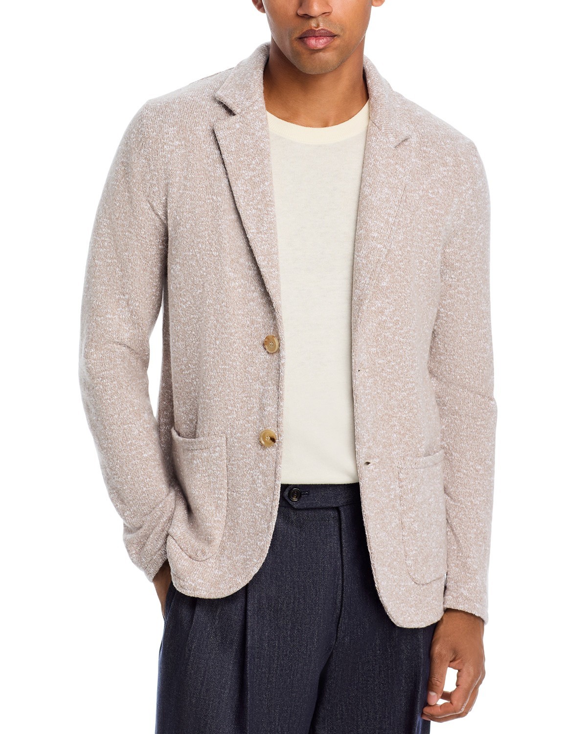 $898 NWT Maurizio Baldassari Winter Mouliné Wool & Cotton Sweater Jacket IT 48/S