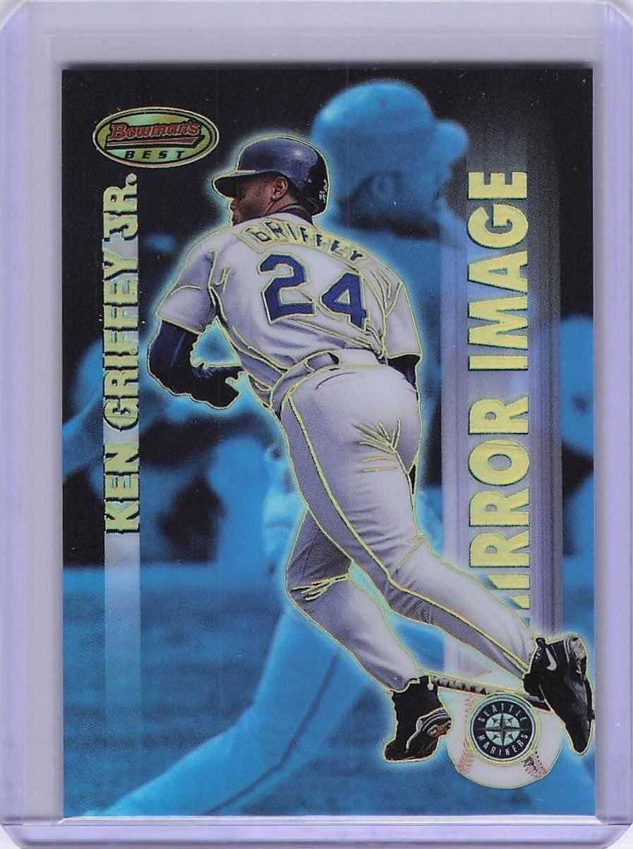 1999 Bowman\'s Best #M2 Ken Griffey Jr. / Ruben Mateo Mirror Image Refractor 1999 Bowman\'s Best #M2 Ken Griffey Jr. / Ruben Mateo Mirror Image Refractor