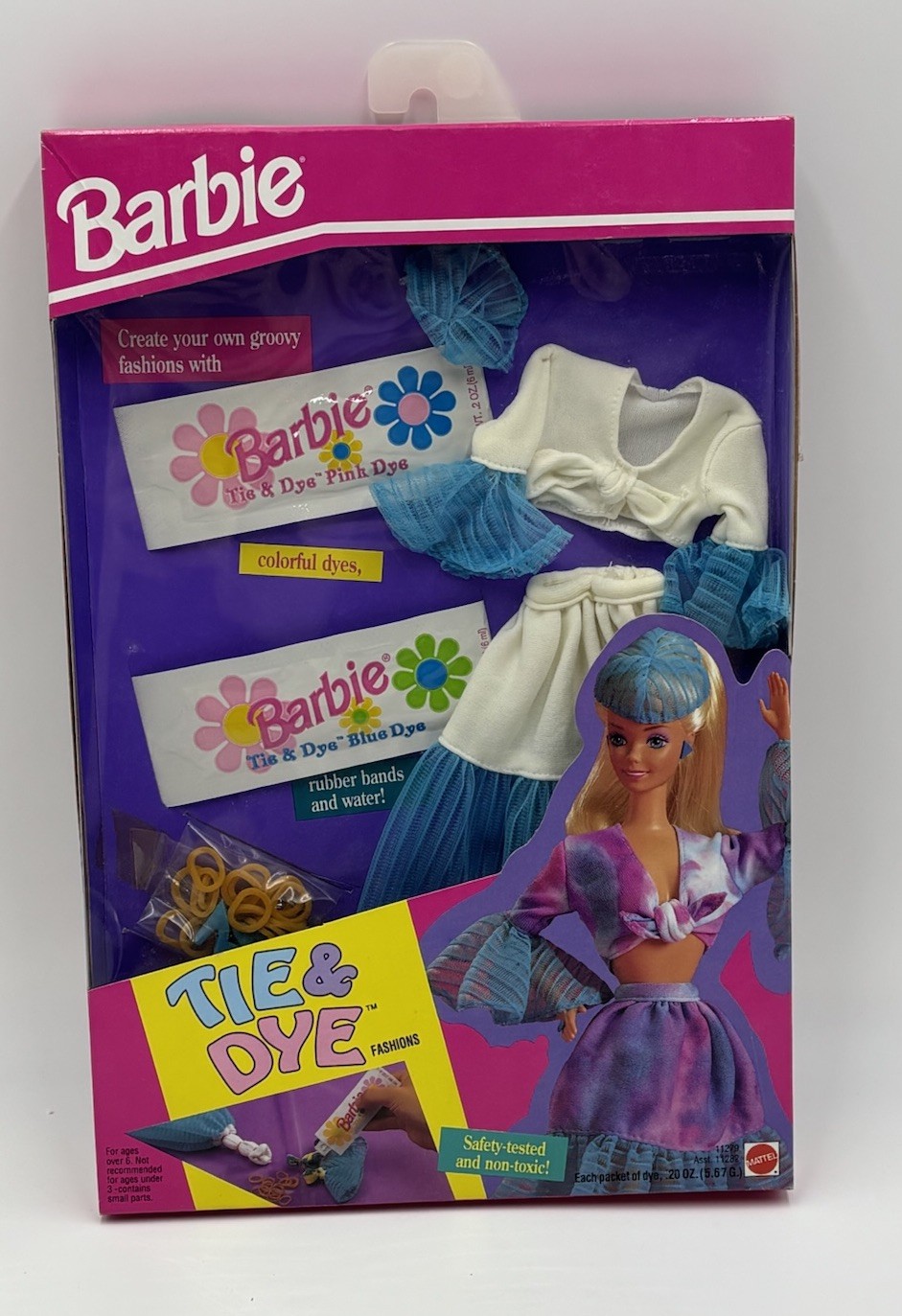 Vintage 1991 Mattel Barbie Tie & Dye Fashions Outfit New Sealed Crop Top Skirt Vintage 1991 Mattel Barbie Tie & Dye Fashions Outfit New Sealed Crop Top Skirt