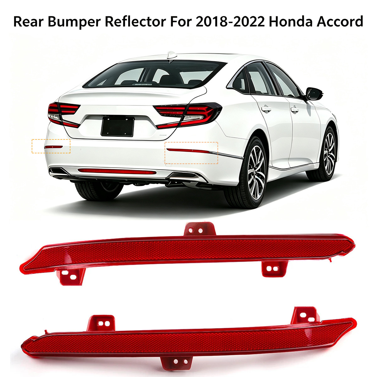 For 2018-2019 2020 2021 2022 Honda Accord Rear Bumper Reflector Light Case Pair For 2018-2019 2020 2021 2022 Honda Accord Rear Bumper Reflector Light Case Pair