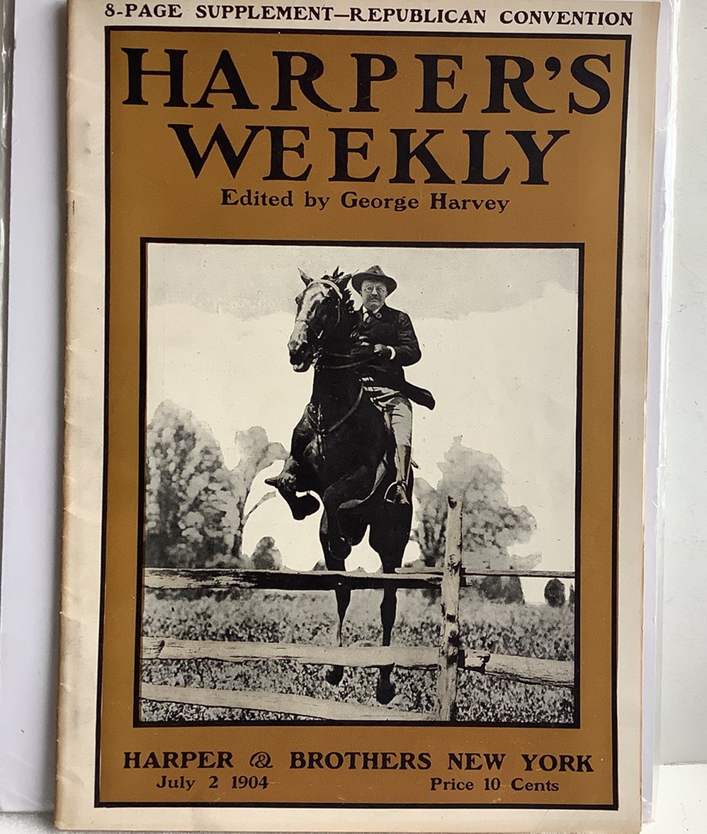 Harpers Weekly 1904 Teddy Roosevelt GOP Convention W.A. Rogers Poster Baseball Harpers Weekly 1904 Teddy Roosevelt GOP Convention W.A. Rogers Poster Baseball