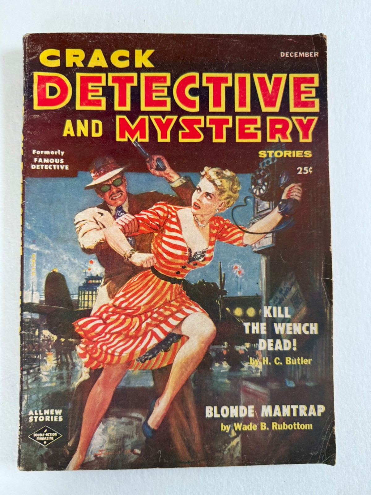 CRACK DETECTIVE & MYSTERY Stories pulp December 1956 GGA cover Norman SAUNDERS CRACK DETECTIVE & MYSTERY Stories pulp December 1956 GGA cover Norman SAUNDERS