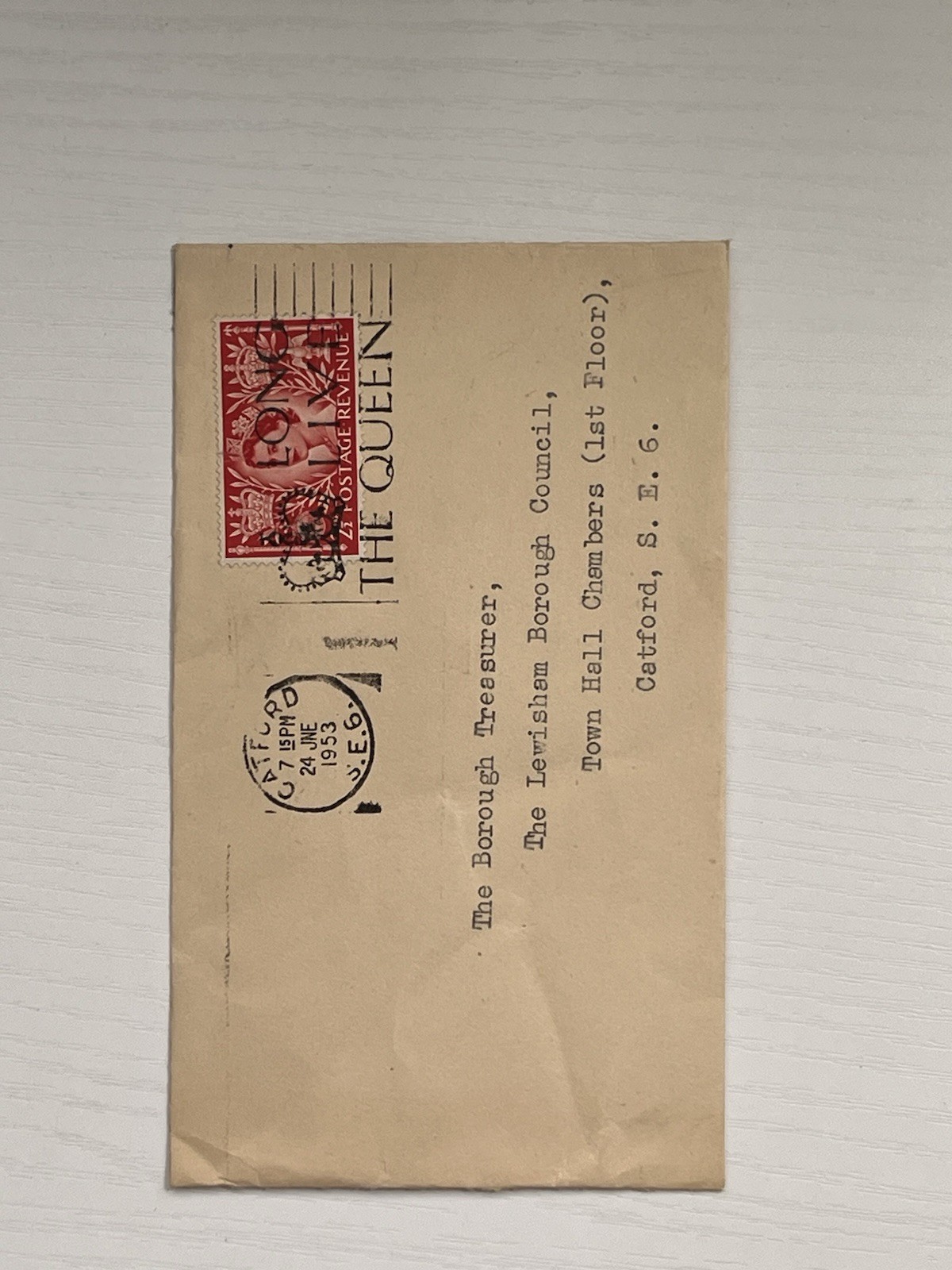 Great Britain 1953 Coronation Cover Scott 313 Long Live The Queen Postmark Great Britain 1953 Coronation Cover Scott 313 Long Live The Queen Postmark