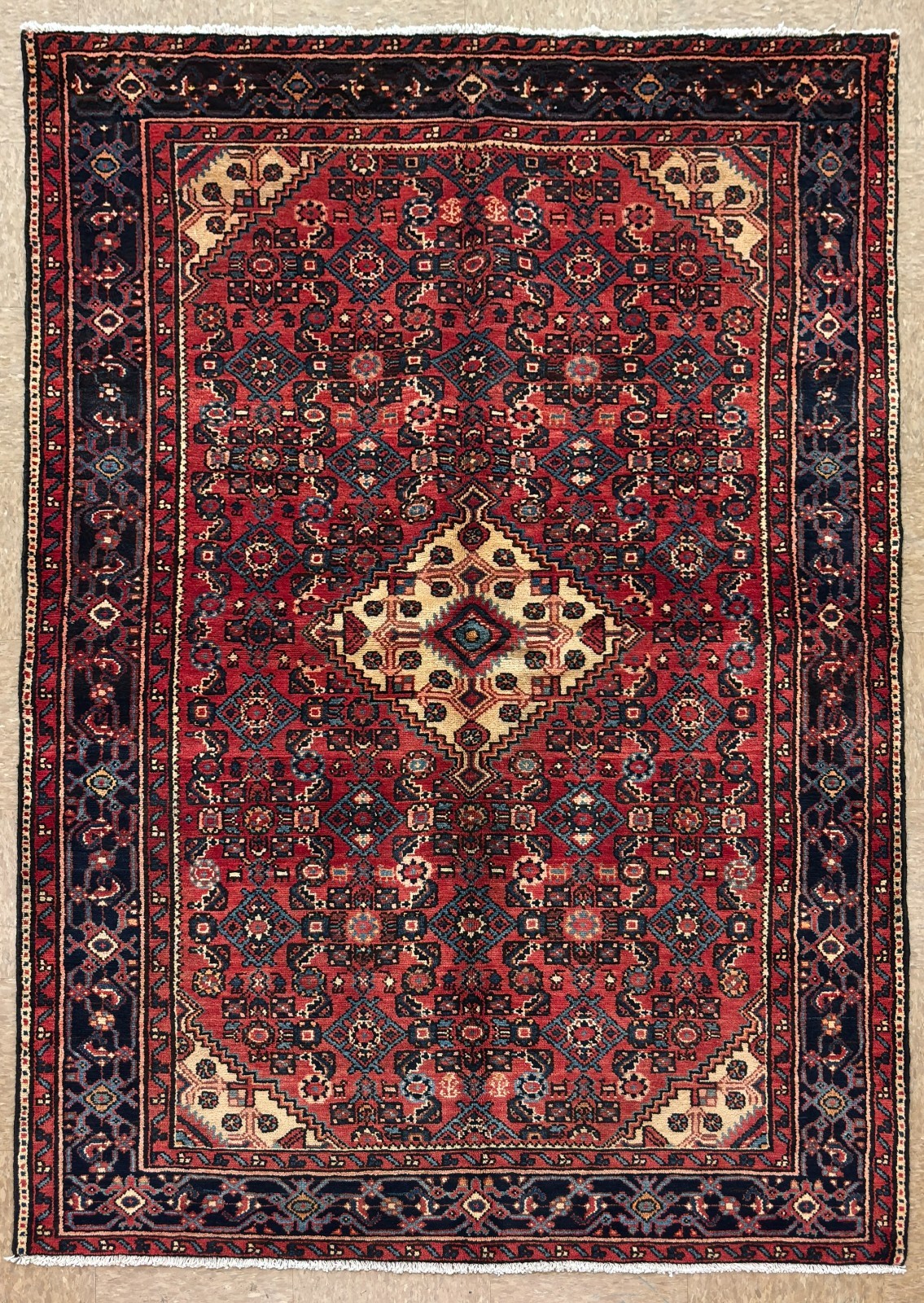 5x7 Vintage Hamedan Tribal Geometric Hand Knotted Wool Oriental Area Rug Boho