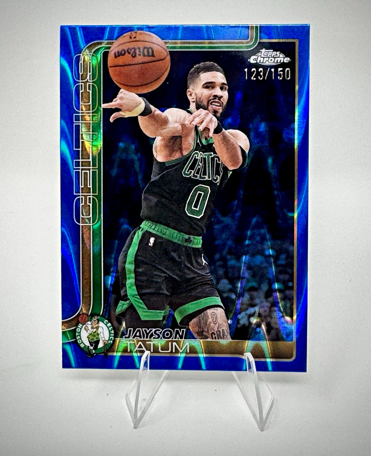 Topps Chrome Update 2025-26 Jayson Tatum Boston Celtics Blue RayWave /150 Topps Chrome Update 2025-26 Jayson Tatum Boston Celtics Blue RayWave /150