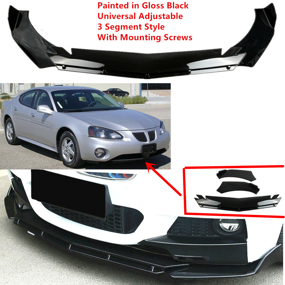 Add-on Universal For Pontiac Grand Prix 2004-2008 Front Underbody Lip Splitter