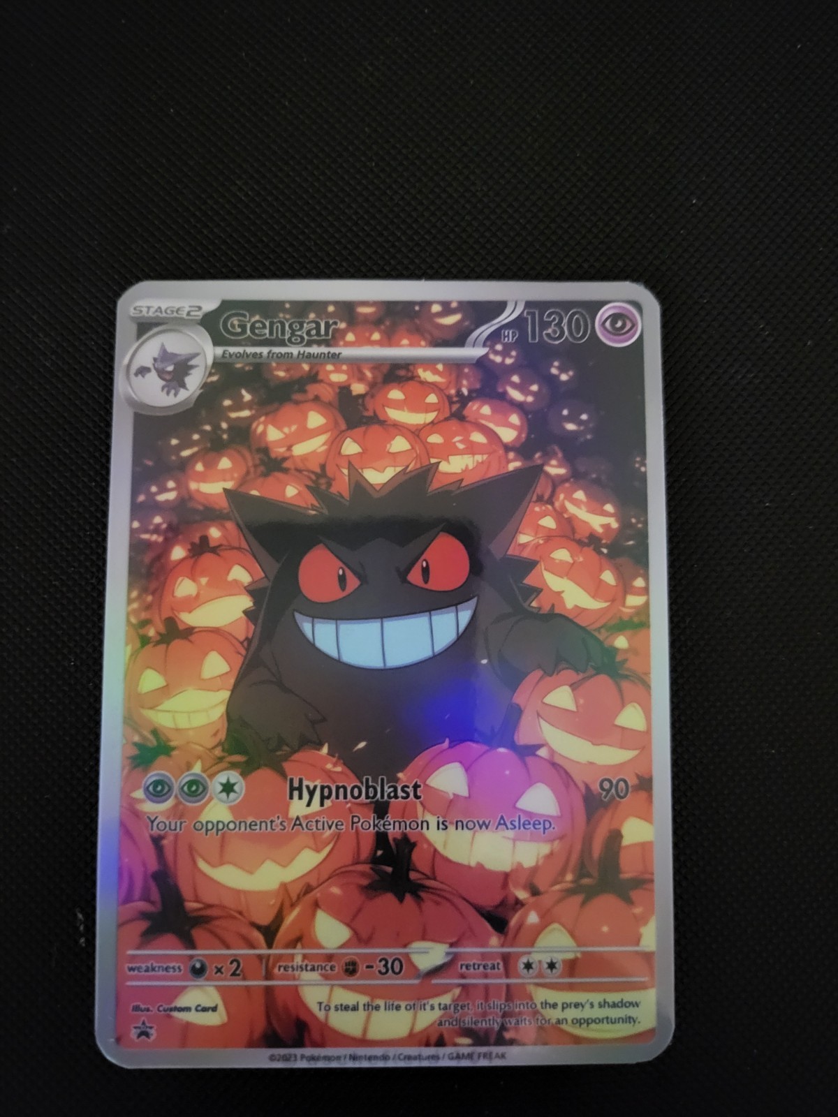 Gengar Halloween Pokemon Card FULL ART Display Art Card Gengar Halloween Pokemon Card FULL ART Display Art Card