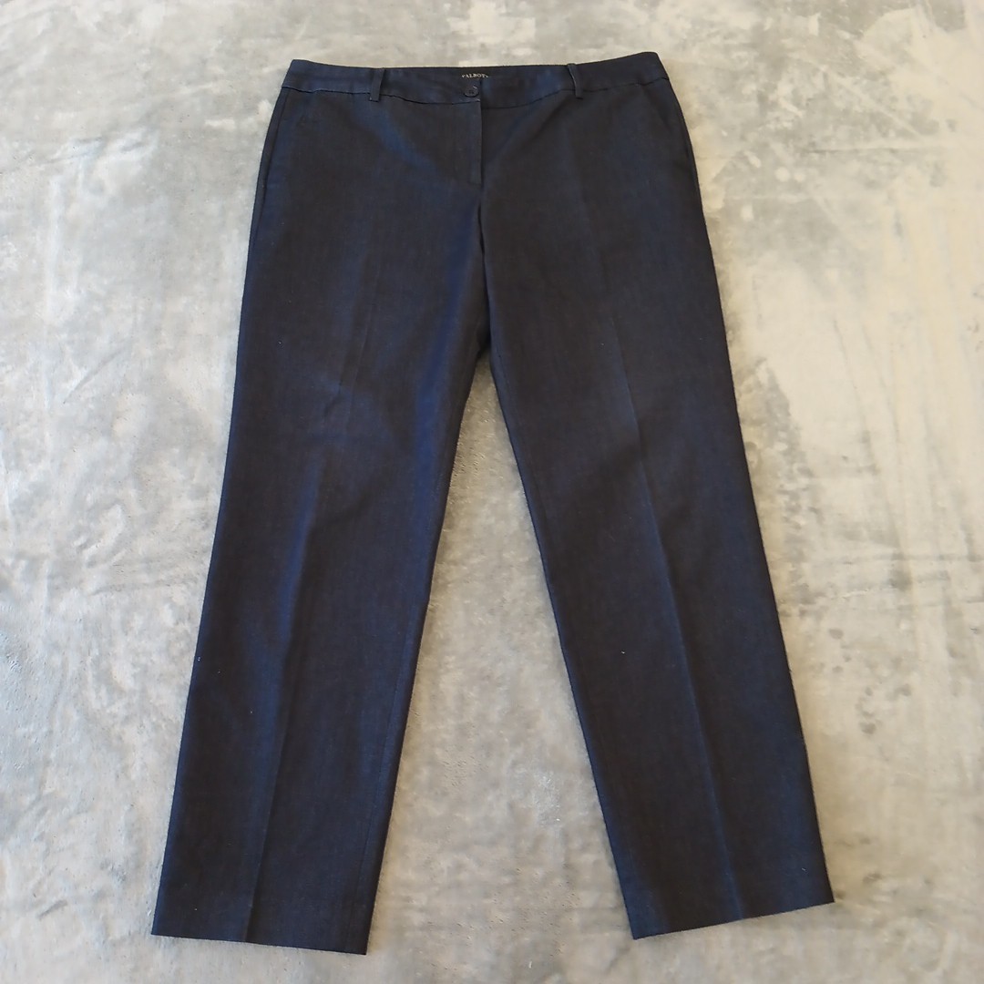 Talbots Dress Pants Womens Size 14 Blue Cotton Blend Twill Pockets 37x29.5 Talbots Dress Pants Womens Size 14 Blue Cotton Blend Twill Pockets 37x29.5