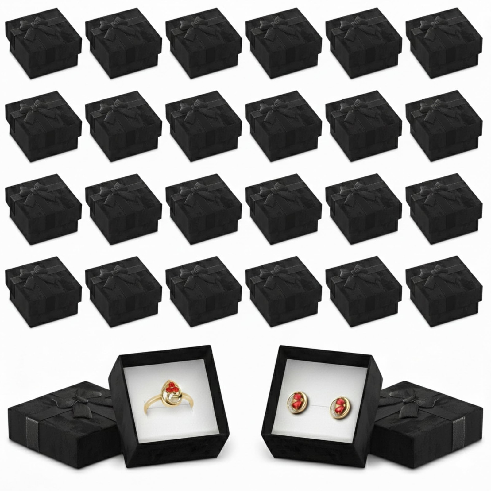 Tesorrio 24 Pcs Bulk Ring Boxes for Jewelry Gifts, 1.57 x 1.12 In (Black) | S... Tesorrio 24 Pcs Bulk Ring Boxes for Jewelry Gifts, 1.57 x 1.12 In (Black) | S...