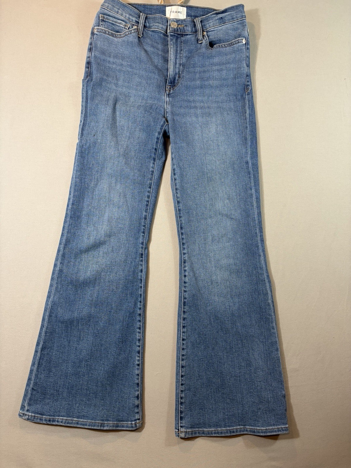FRAME Le Easy Flare Jeans 29 Blue High Rise Stretch Denim FRAME Le Easy Flare Jeans 29 Blue High Rise Stretch Denim