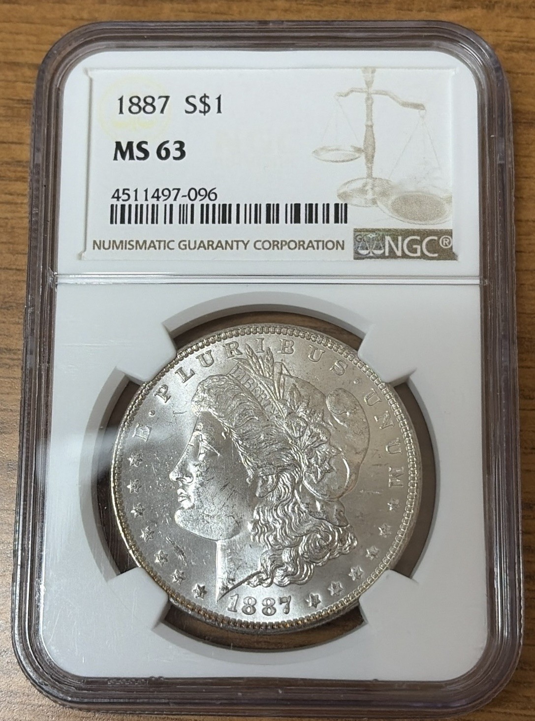 1887 MS63 Morgan Dollar NGC 1887 MS63 Morgan Dollar NGC