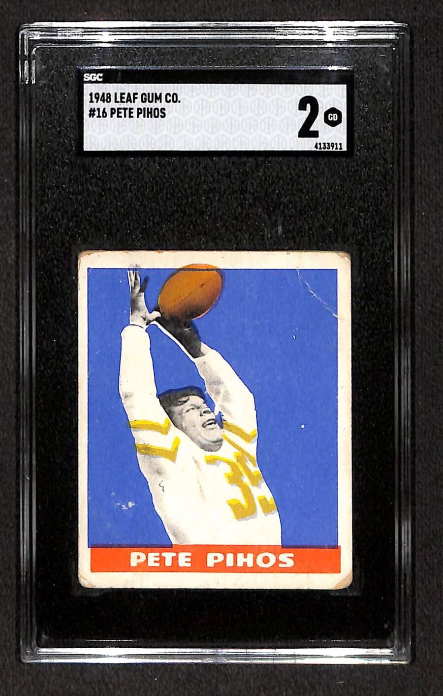 1948 Leaf #16 Pete Pihos HOF RC SGC 2 GOOD C107336 1948 Leaf #16 Pete Pihos HOF RC SGC 2 GOOD C107336