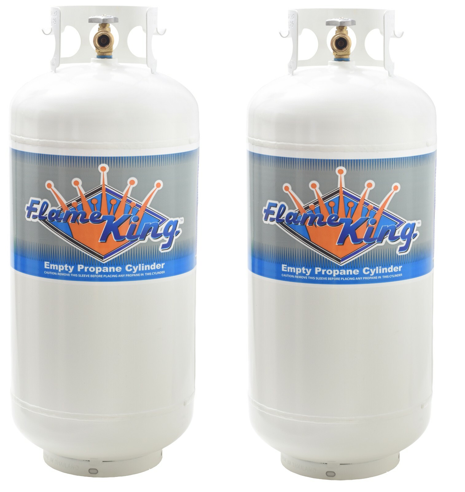 Twin Pack 40LB EMPTY Propane Cylinder Refillable Steel LPG Tank with OPD Valve