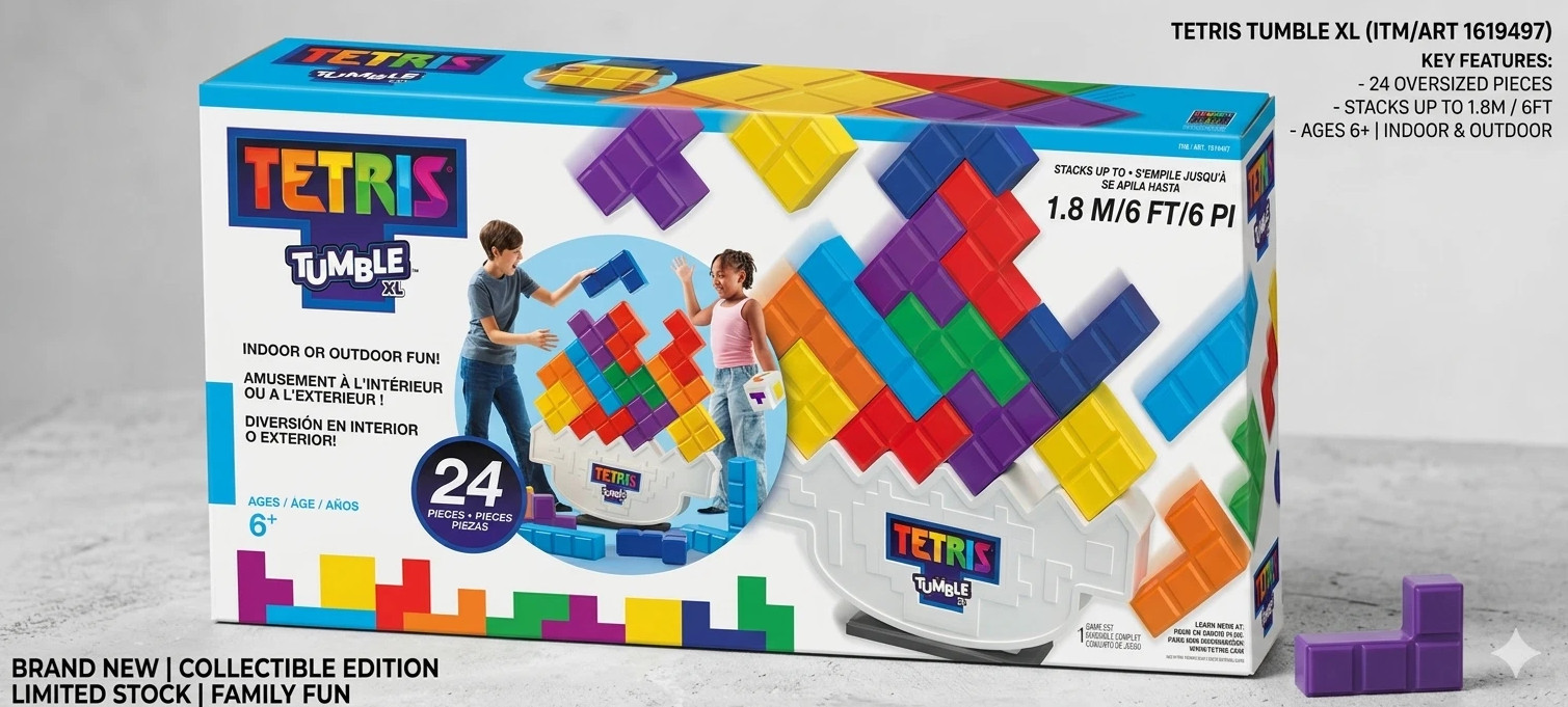 Giant Tetris Tumble XL Stacking Game Tilting Tower Indoor Outdoor Play Fun