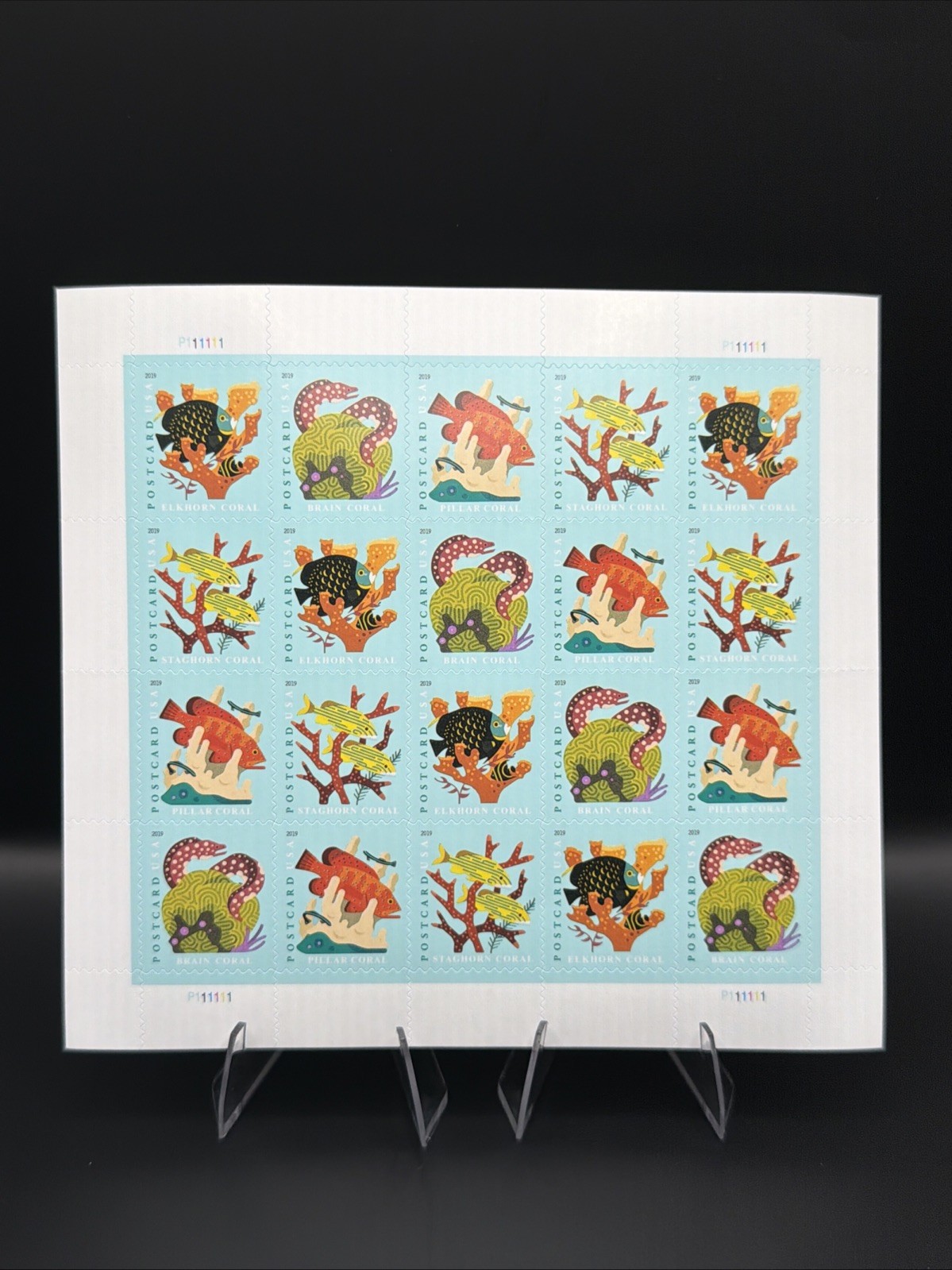2019 USPS Postcard Coral Reefs Sheet of 20 Collectible Stamps