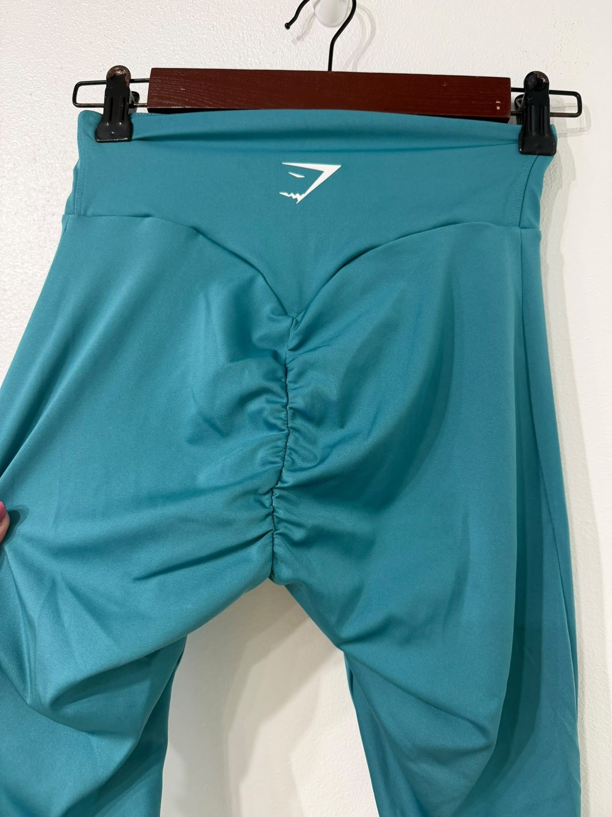 Gymshark Power Regular Leggings Teal Blue Womens Size S Ruched Scrunch Butt