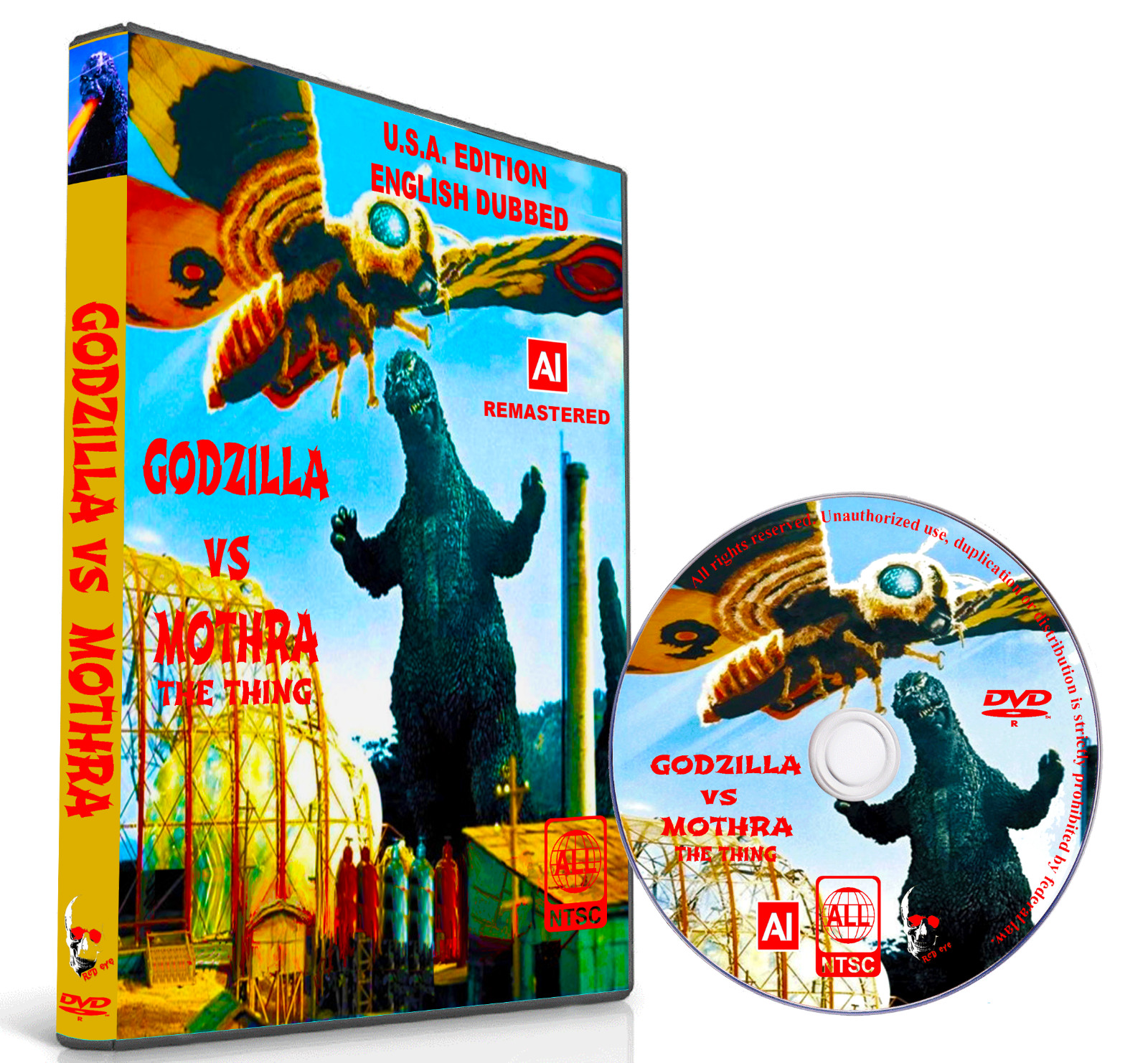 MOTHRA (THE THING)  vs GODZILLA 1964 ENGLISH DUBBED SCI-FI CLASSIC