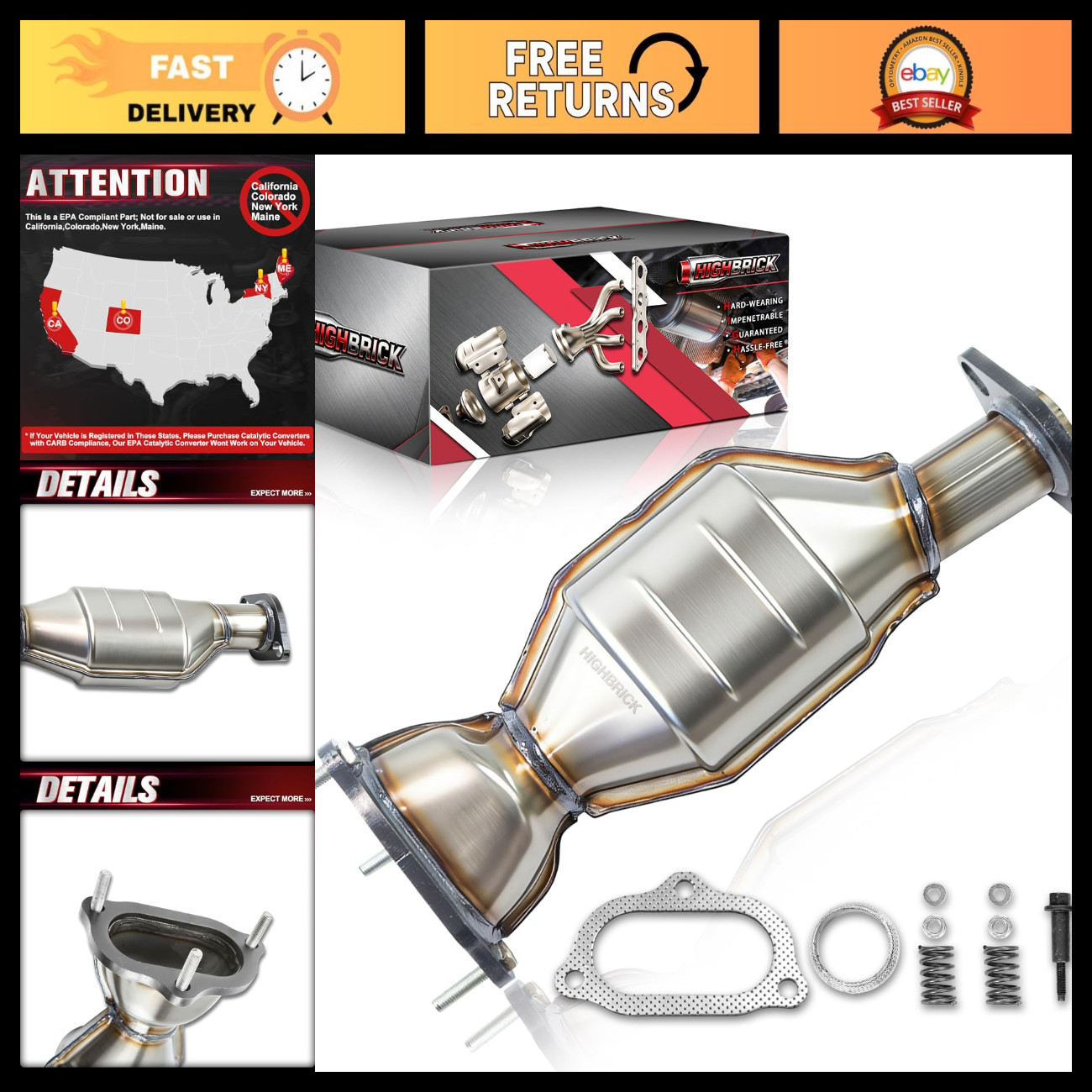 EPA Compliant Catalytic Converter for 2004-2006 Ford Ranger 2.3L 3.0L 4.0L EPA Compliant Catalytic Converter for 2004-2006 Ford Ranger 2.3L 3.0L 4.0L